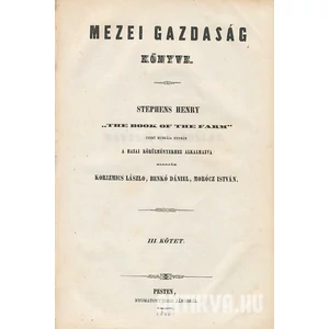 Mezei gazdaság könyve III.