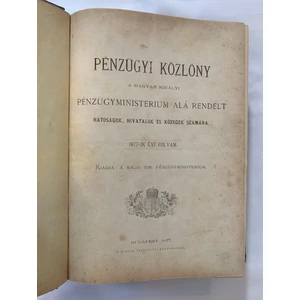 Pénzügyi Közlöny 1877.
