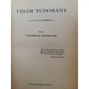 Friedrich Nietzsche - Vidám Tudomány